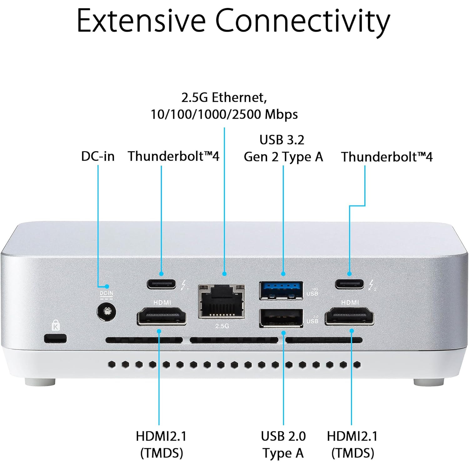 Неттоп ASUS NUC 14 Pro+ Kit NUC14RVSU9 w/EU cord (Ultra 9 185H 3.9GHz/noRAM/noHDD/WF6E/BT) (90AR0051-M000J0)