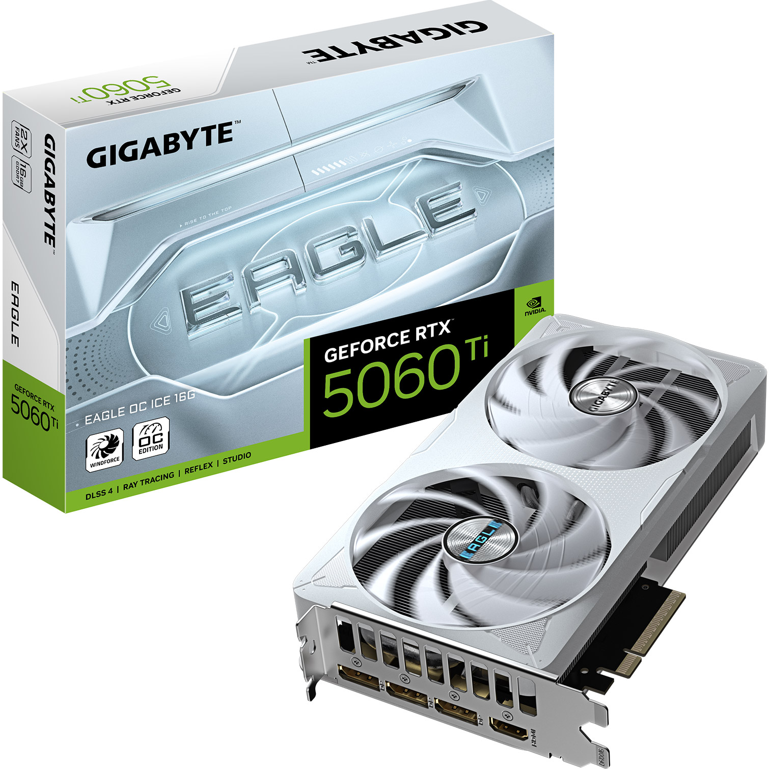 Відеокарта GIGABYTE GeForce RTX 5060 Ti Eagle OC Ice 16G (GV-N506TEAGLEOC ICE-16GD)