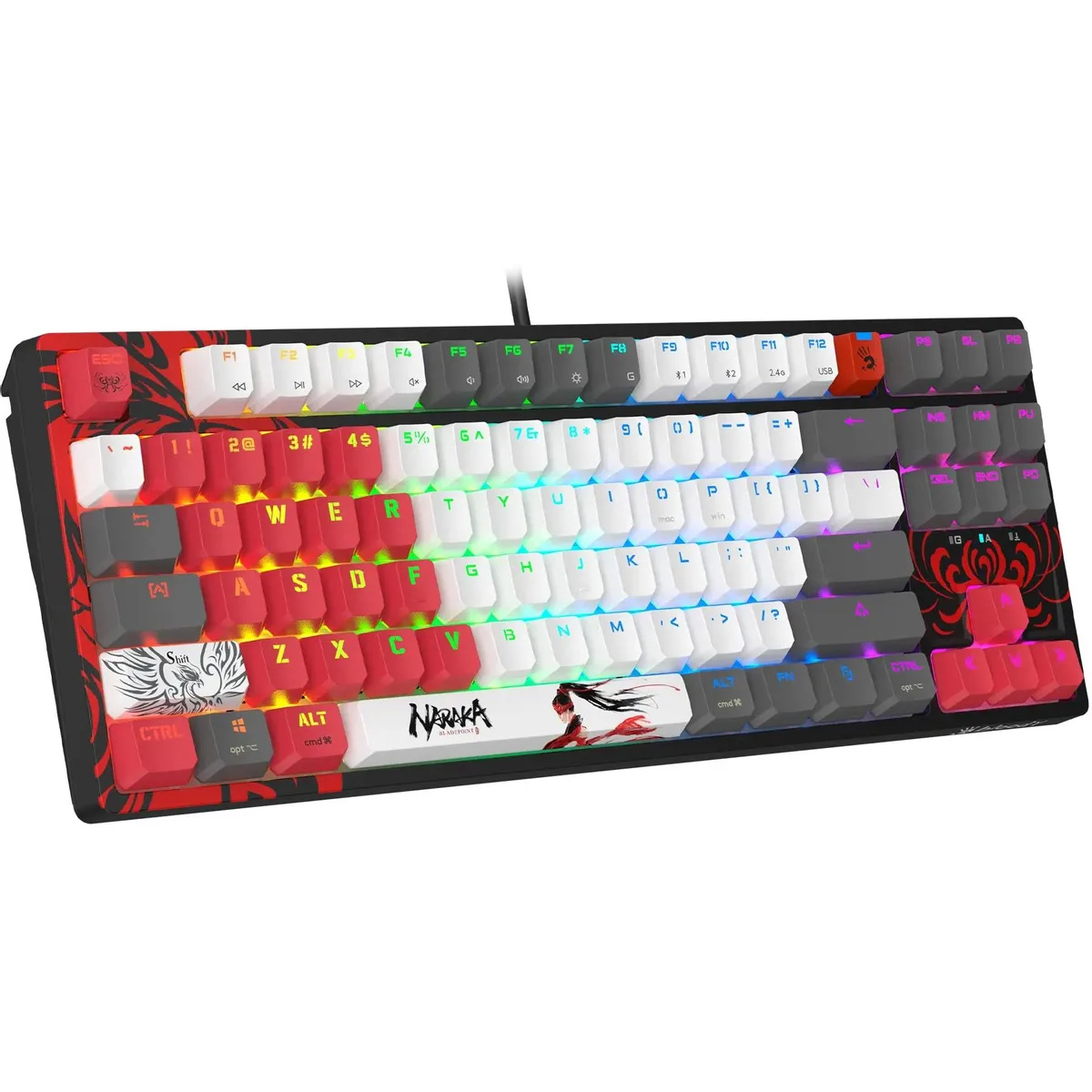 Клавіатура бездротова A4TECH BLOODY WS87 BLMS Red Plus Switch Naraka