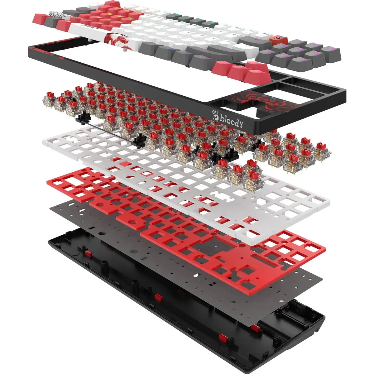 Клавіатура бездротова A4TECH BLOODY WS87 BLMS Red Plus Switch Naraka