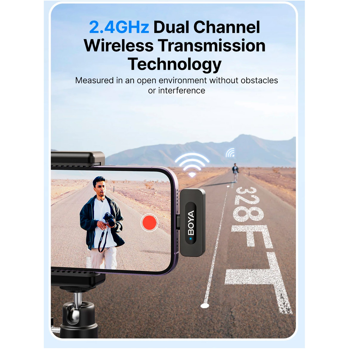 Бездротовий петличний мікрофон BOYA BY-V3 Combo 2.4 GHz Dual-Channel Wireless Microphone Black