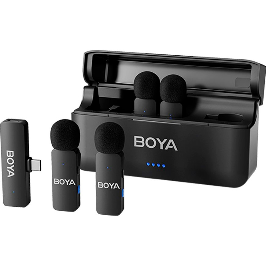 Бездротовий петличний мікрофон BOYA BY-V4 4-Channel Mini Wireless Microphone Black