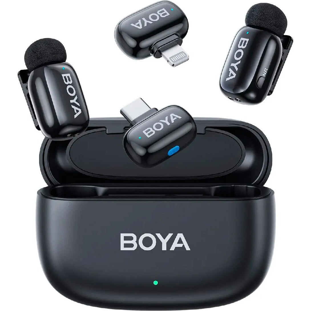 Бездротовий петличний мікрофон BOYA Mini 12 2-Person Tiny Wireless Microphone System Lightning & USB-C Connectors Black