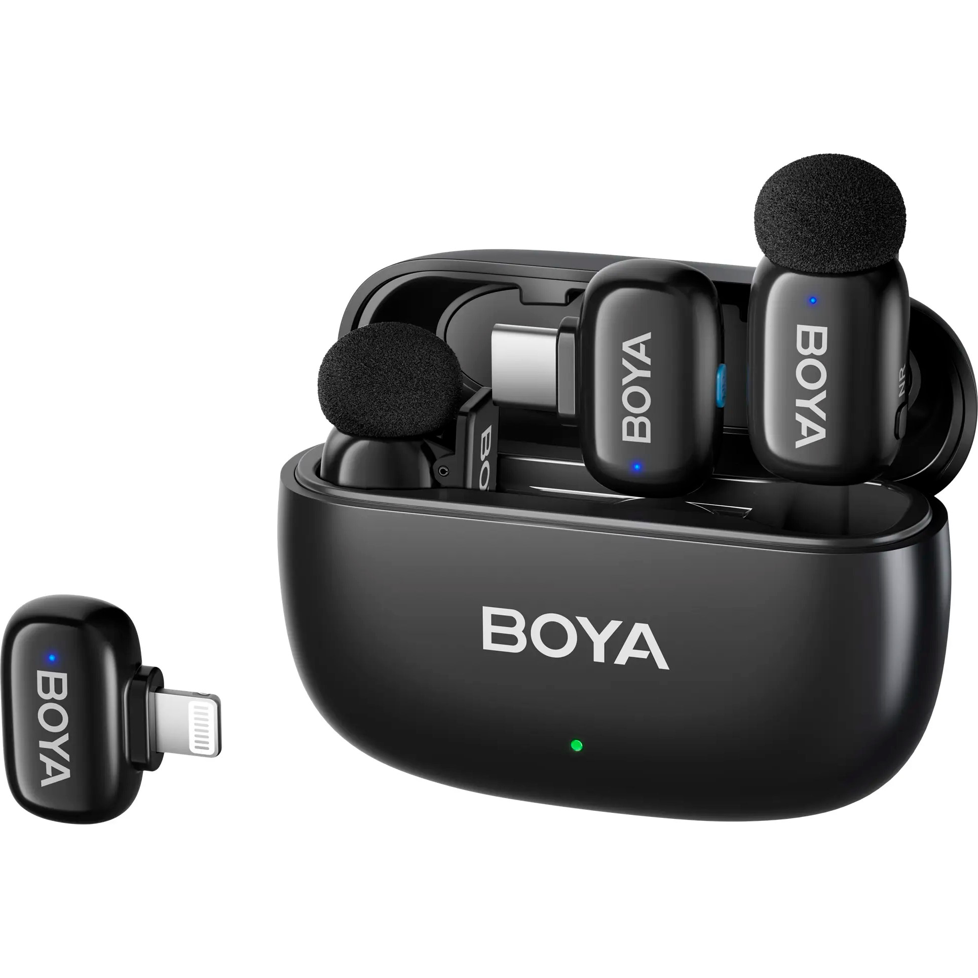 Бездротовий петличний мікрофон BOYA Mini 12 2-Person Tiny Wireless Microphone System Lightning & USB-C Connectors Black