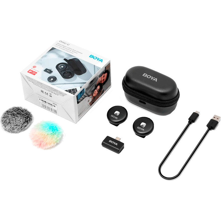 Бездротовий петличний мікрофон BOYA Omic-D Dual-Channel Stylish Wireless Microphone Black