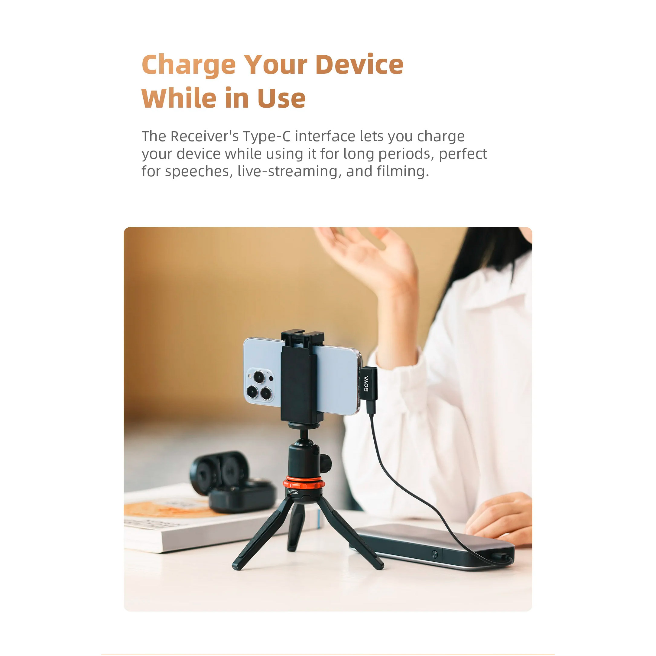 Бездротовий петличний мікрофон BOYA Omic-D Dual-Channel Stylish Wireless Microphone Black