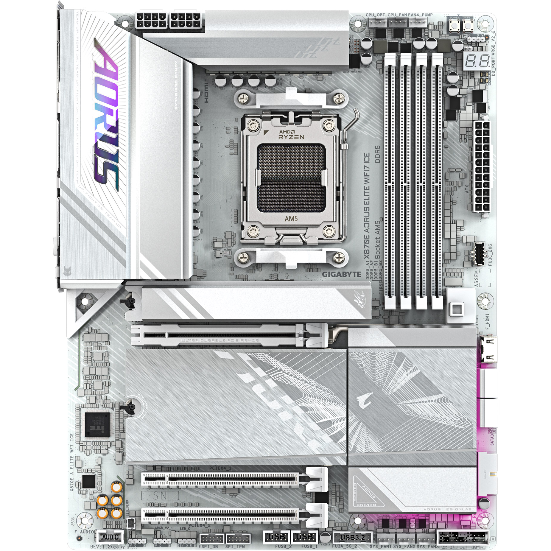 Материнская плата Gigabyte AORUS X870E Elite WiFi7 Ice