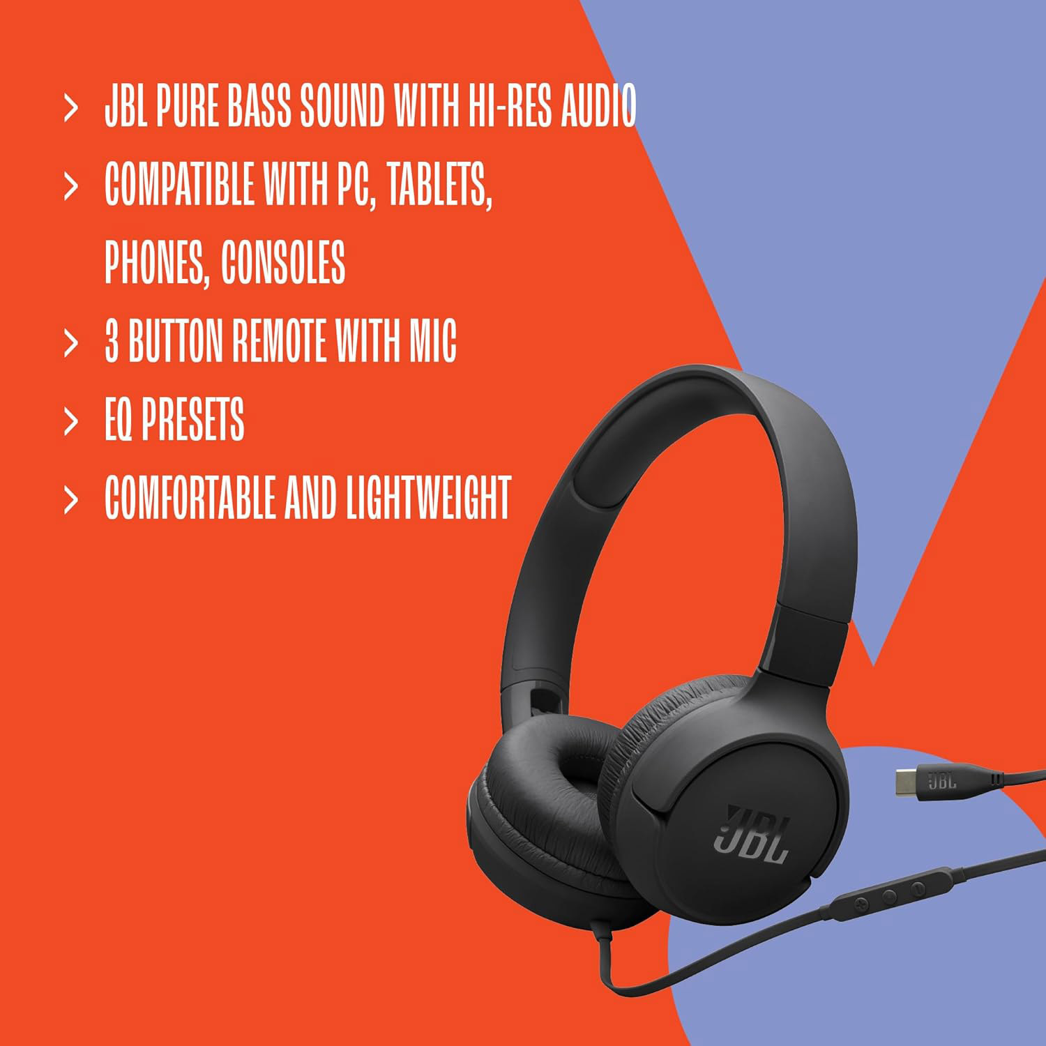 Наушники JBL Tune 520C Blue (JBLT520CBLU)