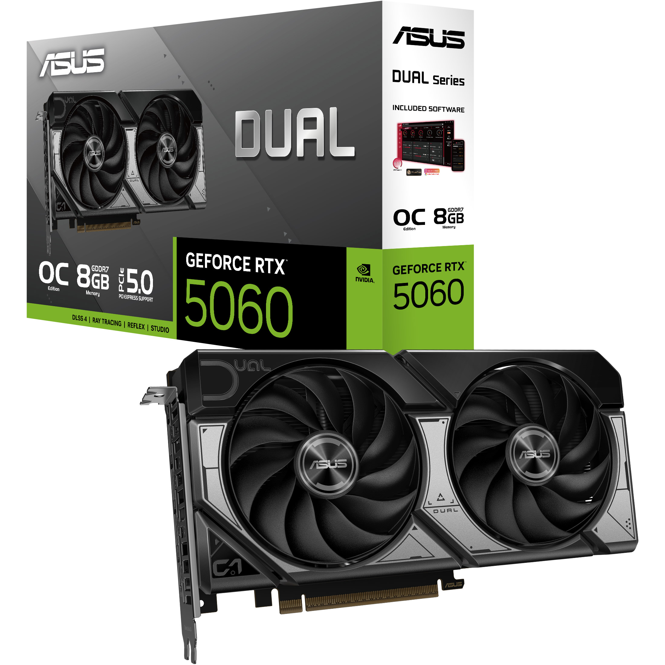 Відеокарта ASUS Dual GeForce RTX 5060 8GB GDDR7 OC Edition (DUAL-RTX5060-O8G)