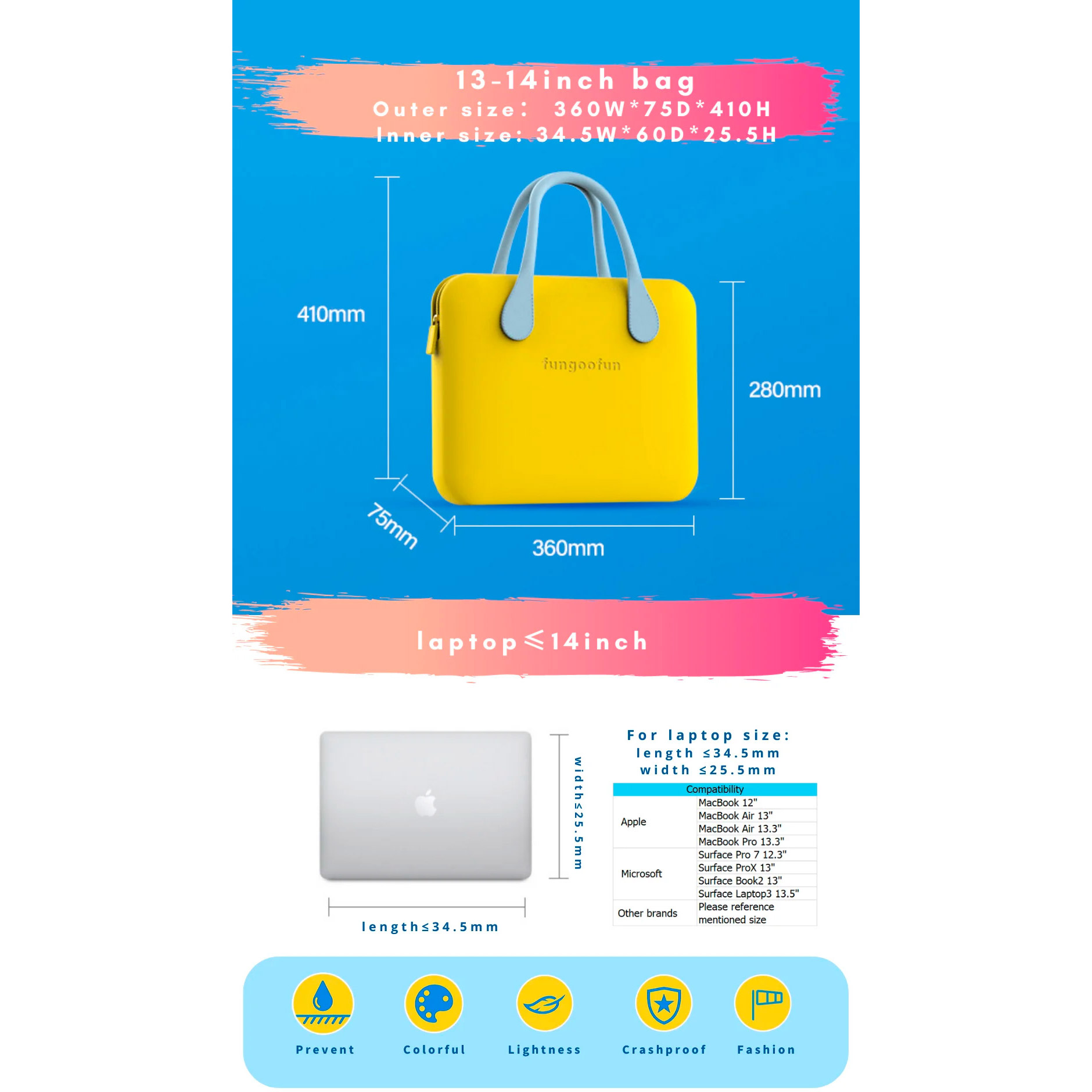 Сумка для ноутбука FUNGOOFUN Fashion Computer Bag L 15.6" Starry Night