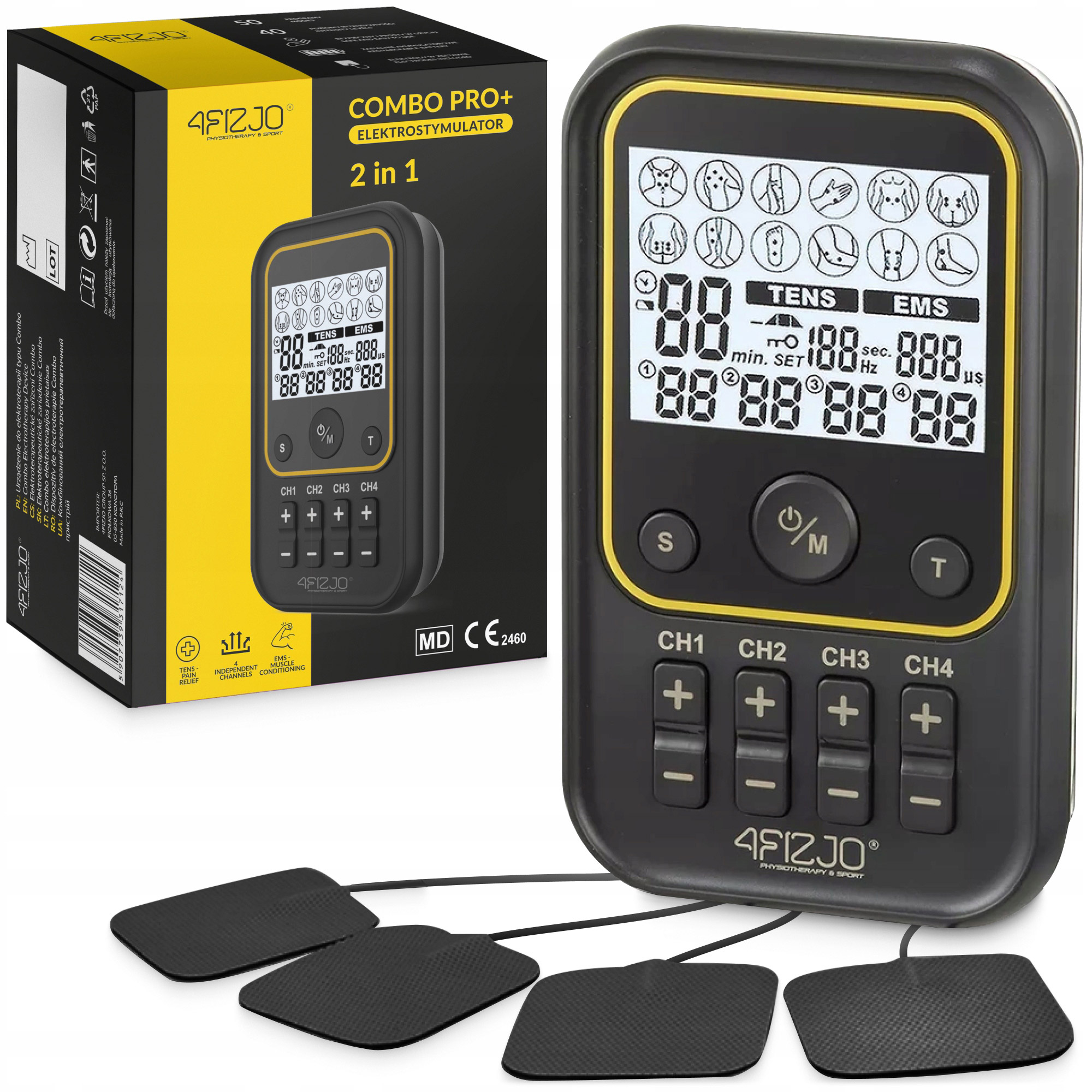 Массажёр-миостимулятор 4FIZJO Combo Pro+ 2-in-1 (P-5907739317124)