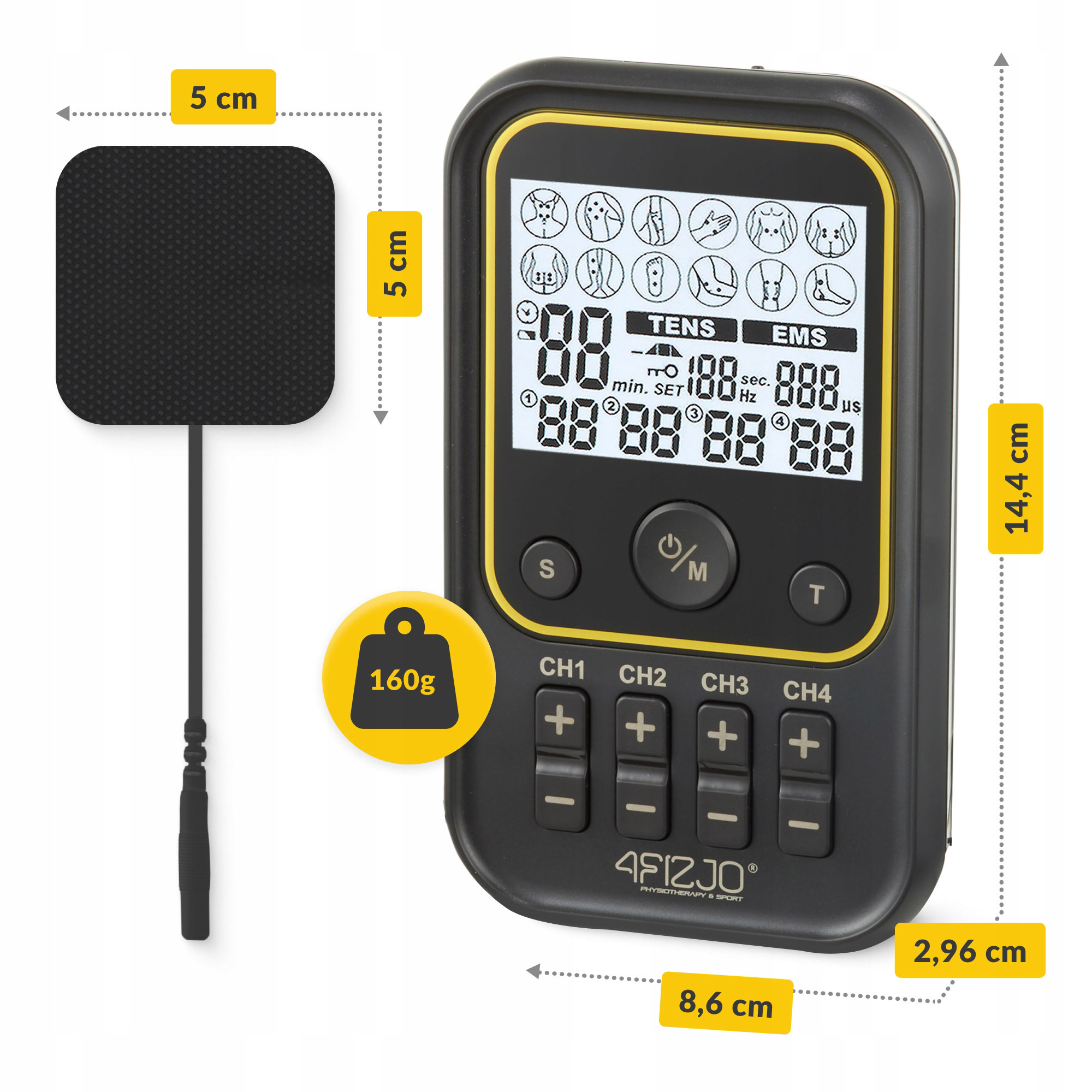 Массажёр-миостимулятор 4FIZJO Combo Pro+ 2-in-1 (P-5907739317124)