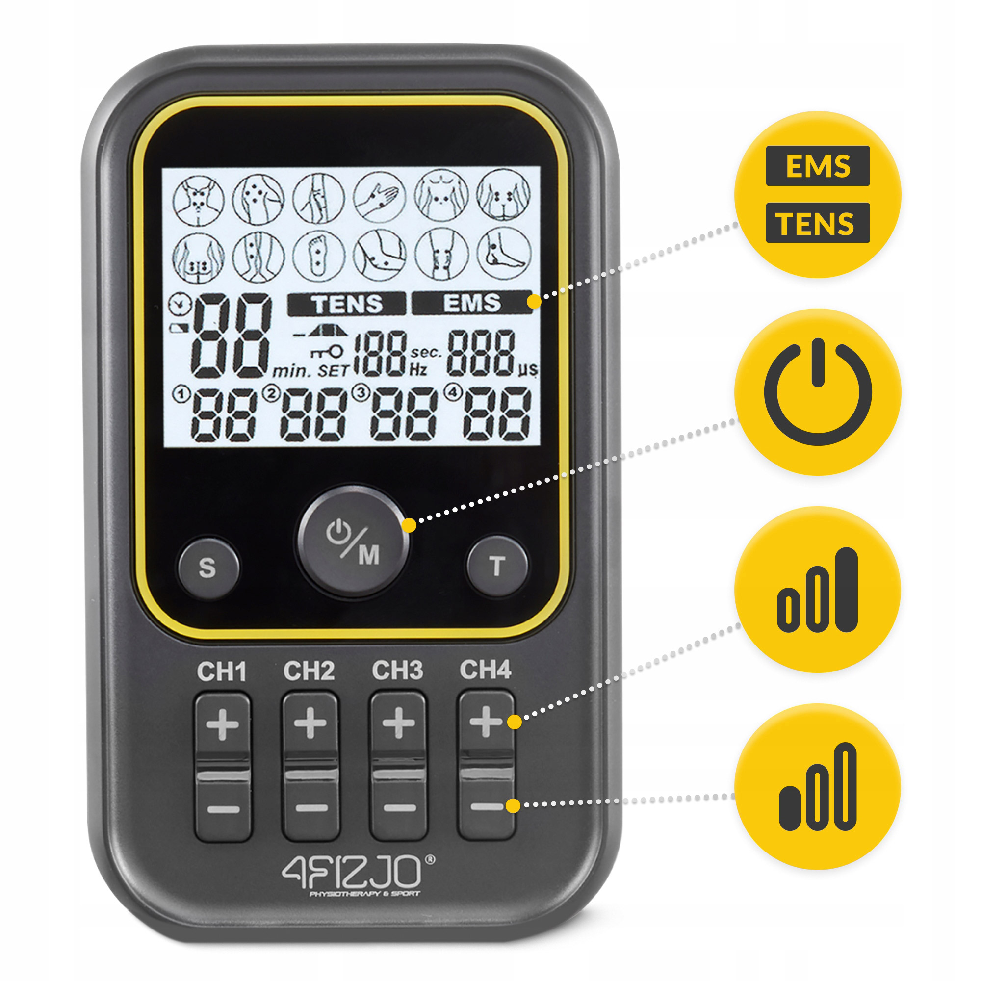 Массажёр-миостимулятор 4FIZJO Combo Pro+ 2-in-1 (P-5907739317124)