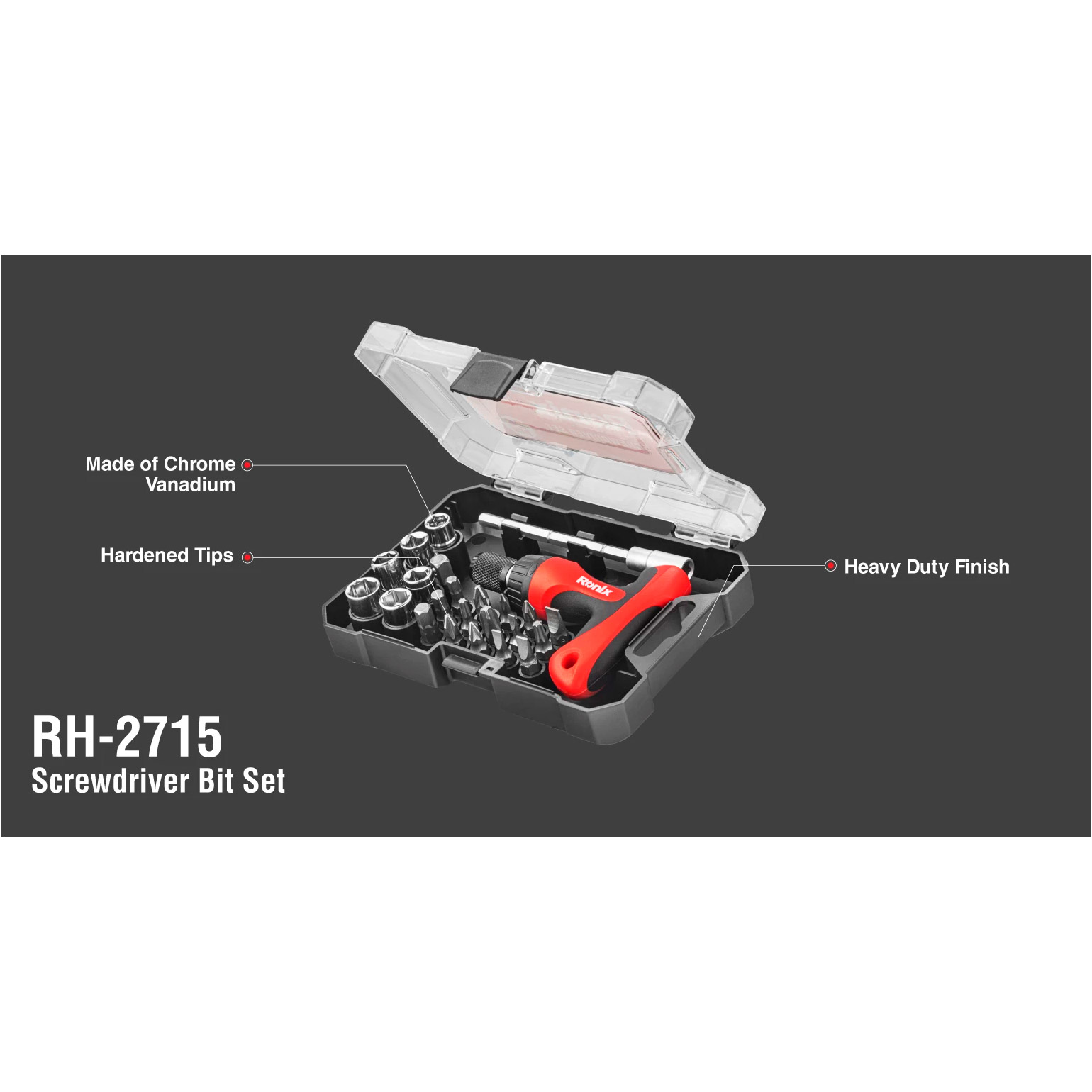 Викрутка реверсивна з насадками RONIX Screwdriver Bit Set 24Pcs