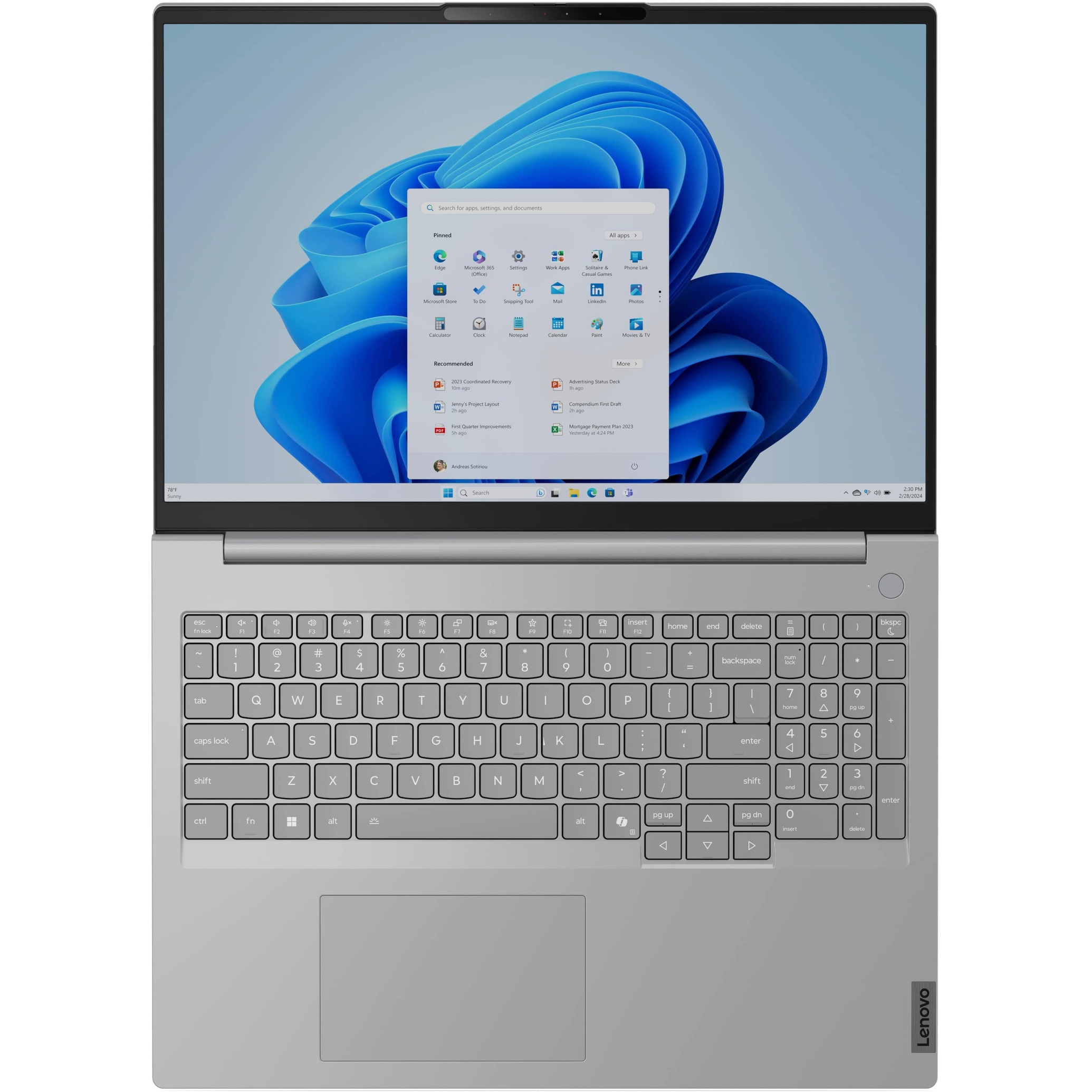 Ноутбук LENOVO ThinkBook 16 G8 IRL Arctic Gray (21SH0091RA)