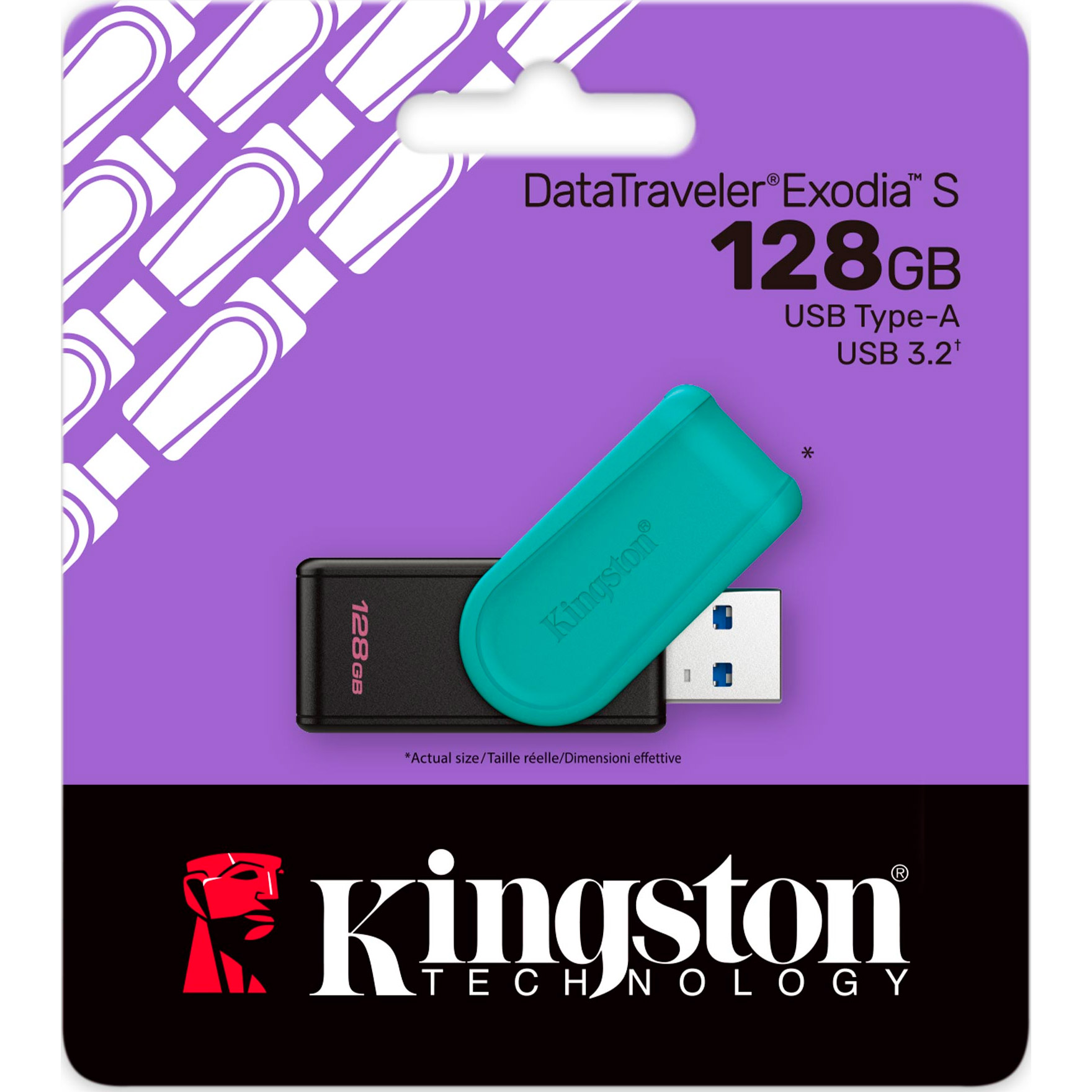 Флешка 128GB KINGSTON DataTraveler Exodia S USB 3.2 Black/Turquoise (DTXS/128GB)