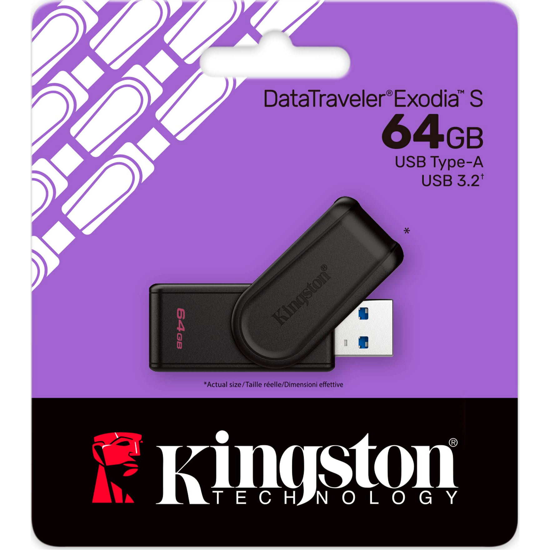 Флешка 64GB KINGSTON DataTraveler Exodia S USB 3.2 Black (DTXS/64GB)