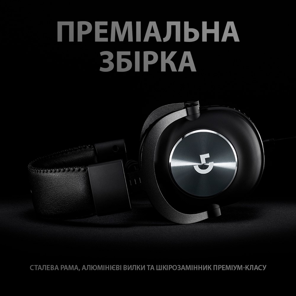 Навушники геймерскі LOGITECH G Pro X w/stand Black (991-000358)