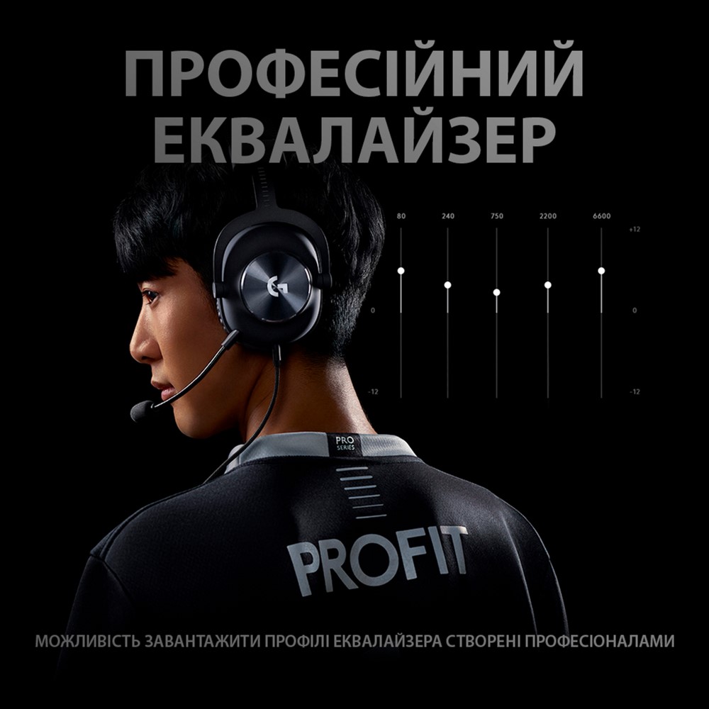 Навушники геймерскі LOGITECH G Pro X w/stand Black (991-000358)