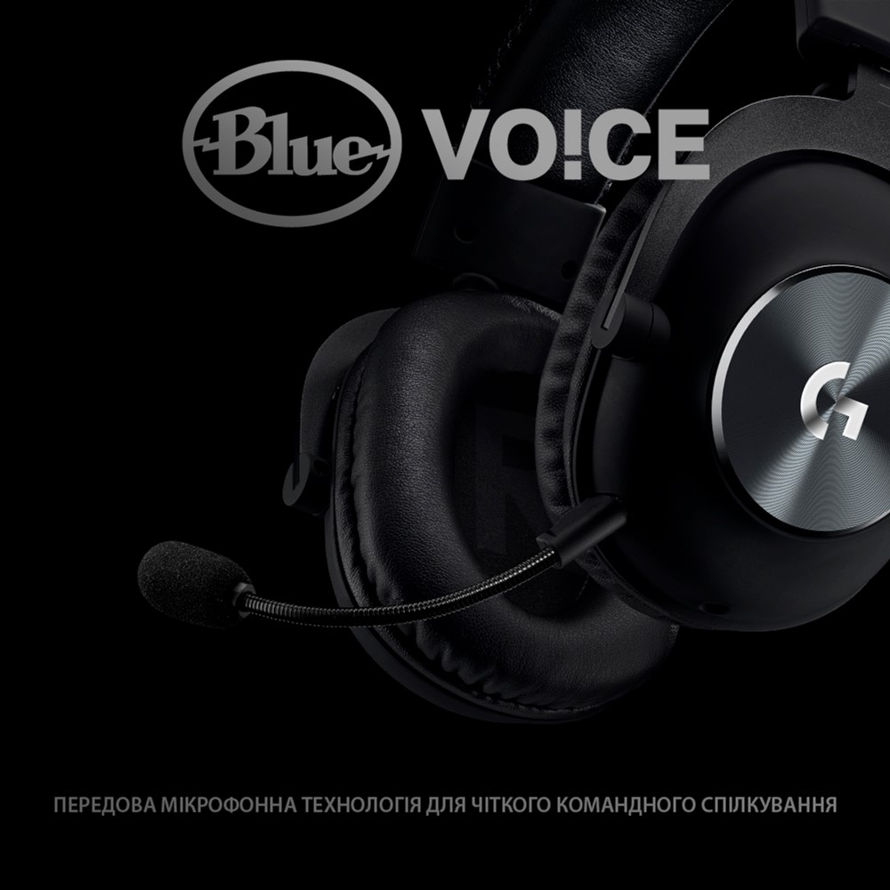 Навушники геймерскі LOGITECH G Pro X w/stand Black (991-000358)