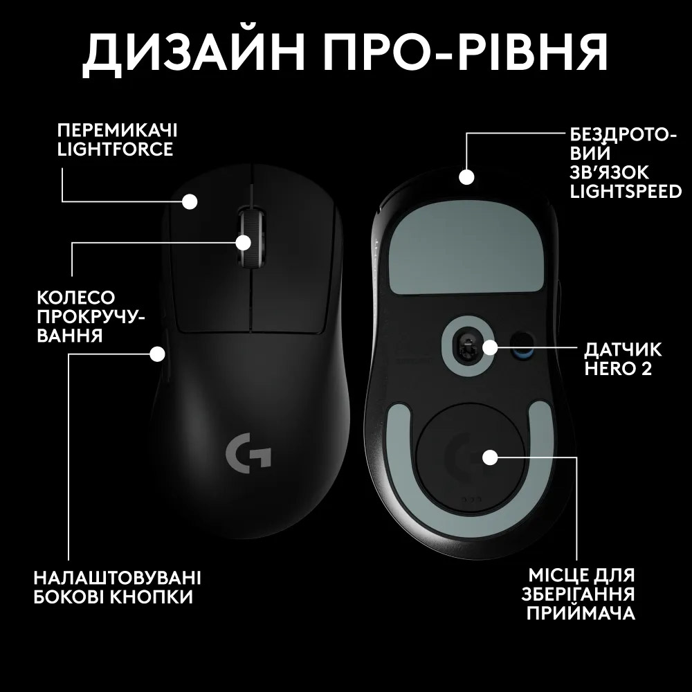 Мышь игровая LOGITECH G Pro X Superlight 2 DEX Black (910-007357)
