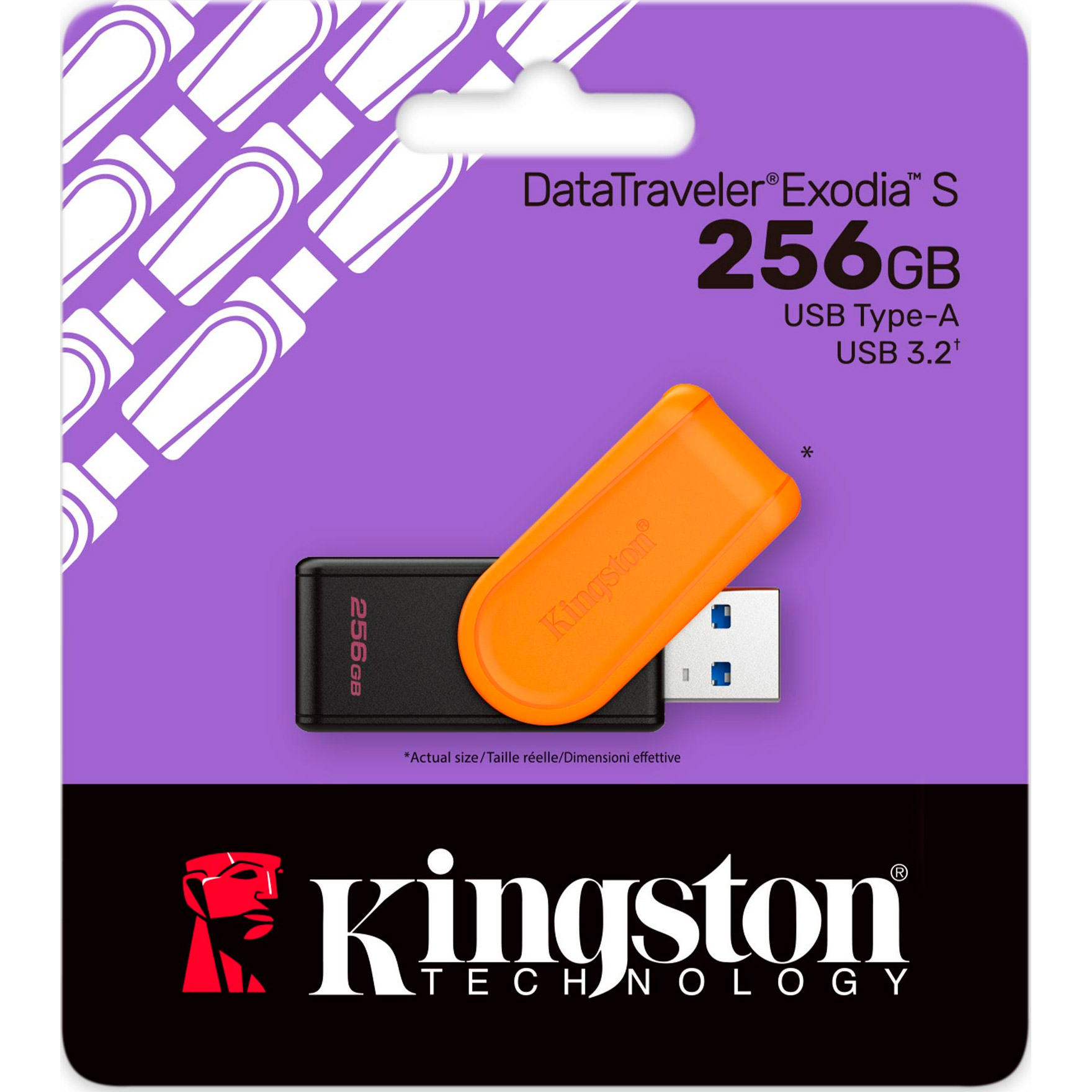 Флешка 256GB KINGSTON DataTraveler Exodia S USB 3.2 Black/Orange (DTXS/256GB)