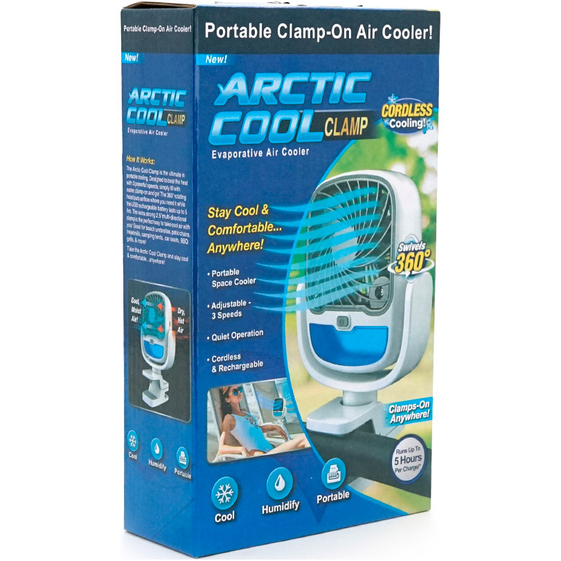 Настільний портативний вентилятор ARCTIC COOL Clamp Cordless Air Cooler White