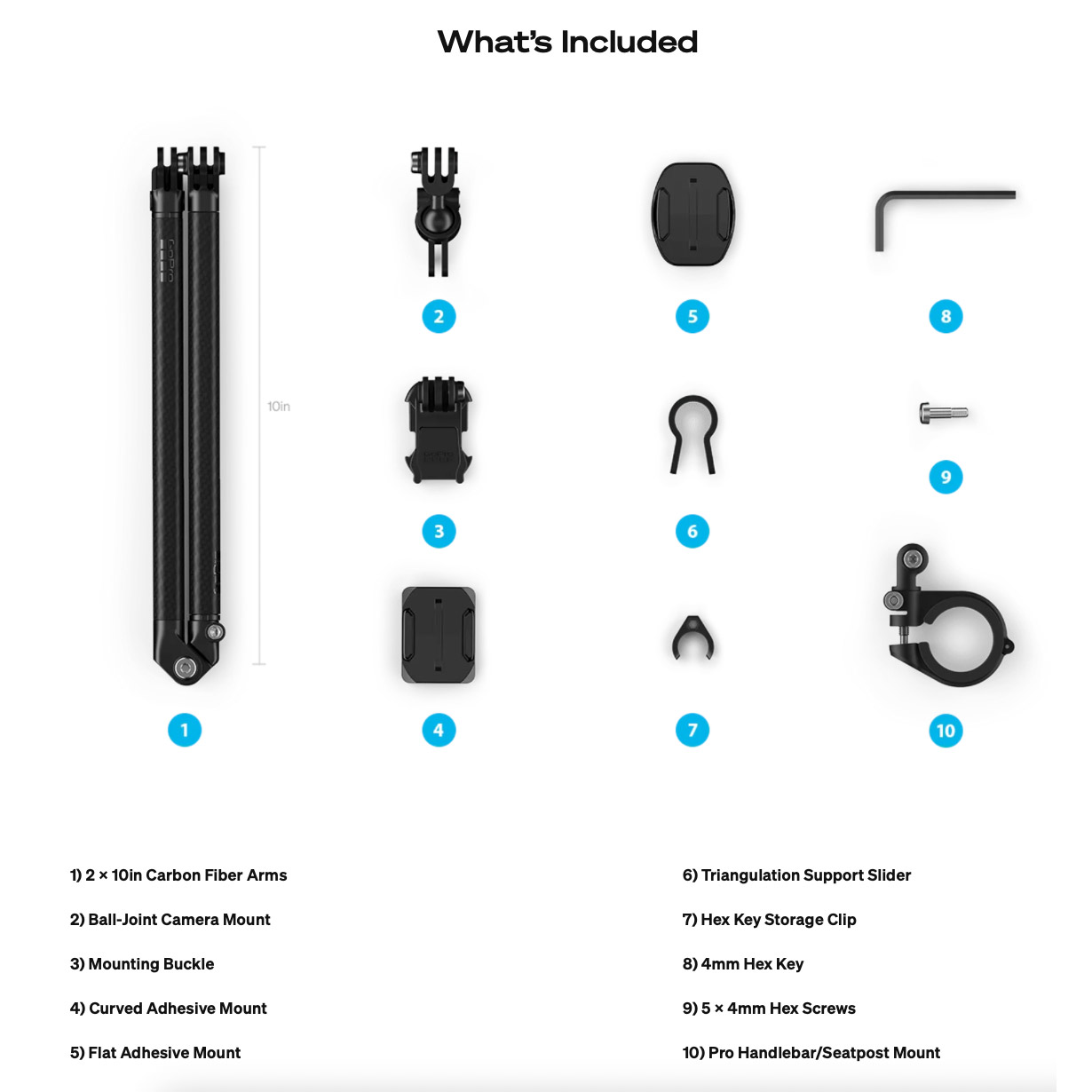 Крепление на трубу GOPRO Boom + Bar Mount (AEXTM-011)