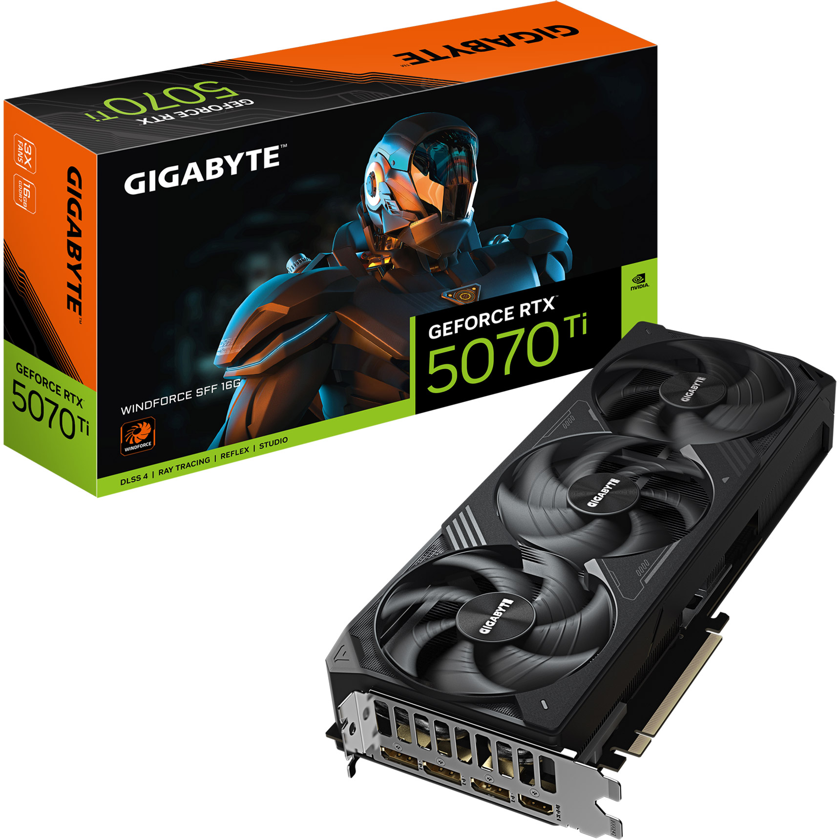 Відеокарта GIGABYTE GeForce RTX 5070 Ti WindForce SFF 16G (GV-N507TWF3-16GD)