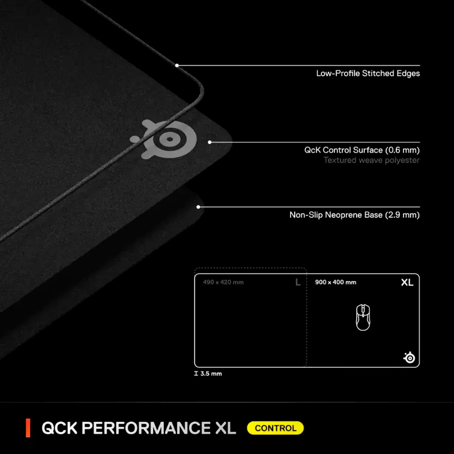 Игровая поверхность STEELSERIES QcK Performance XL Control (63435)
