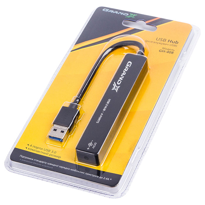 USB хаб GRAND-X Travel GH-408 4-Port