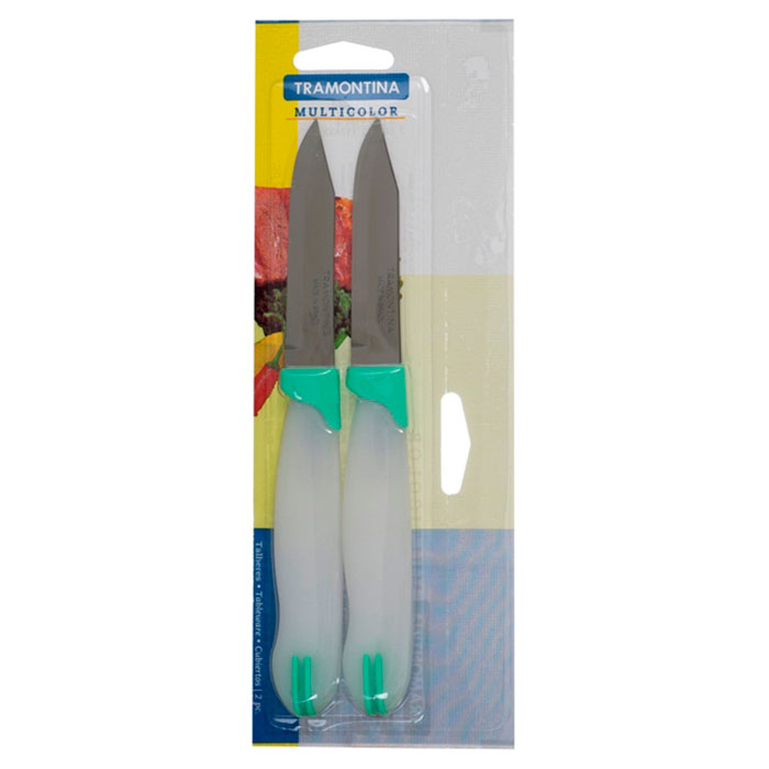 Нож кухонный для овощей TRAMONTINA Multicolor White/Green 76мм 2шт