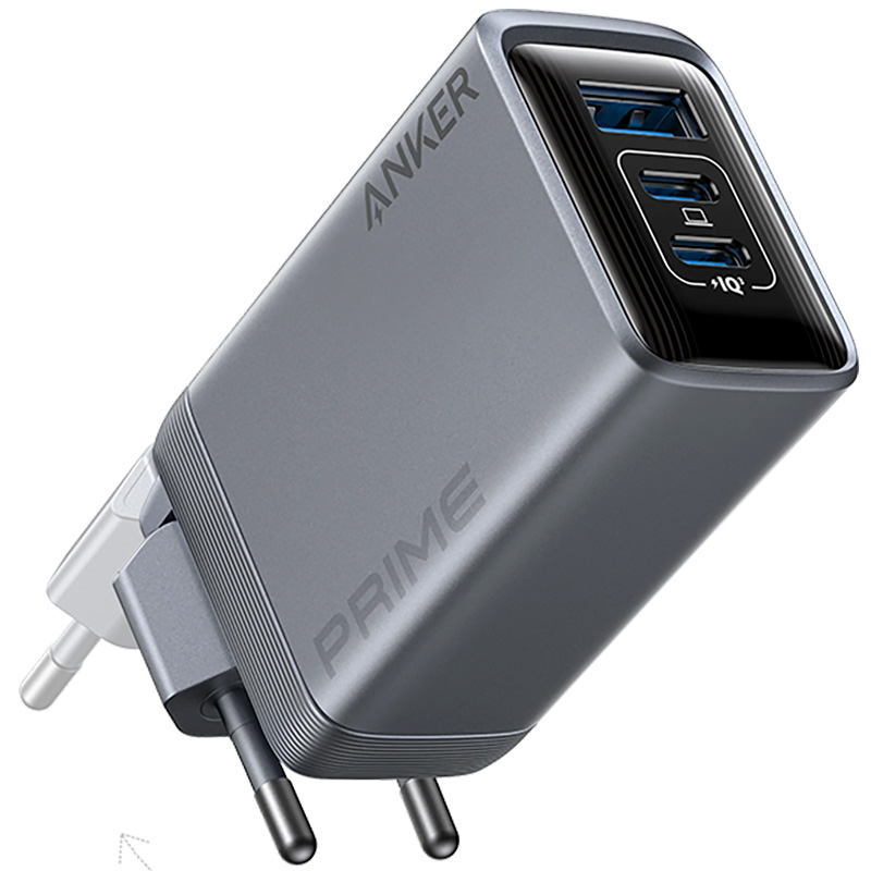 Зарядное устройство ANKER GaNPrime Charger 100W 1xUSB-A, 2xUSB-C Foldabe Silver (A2688341)