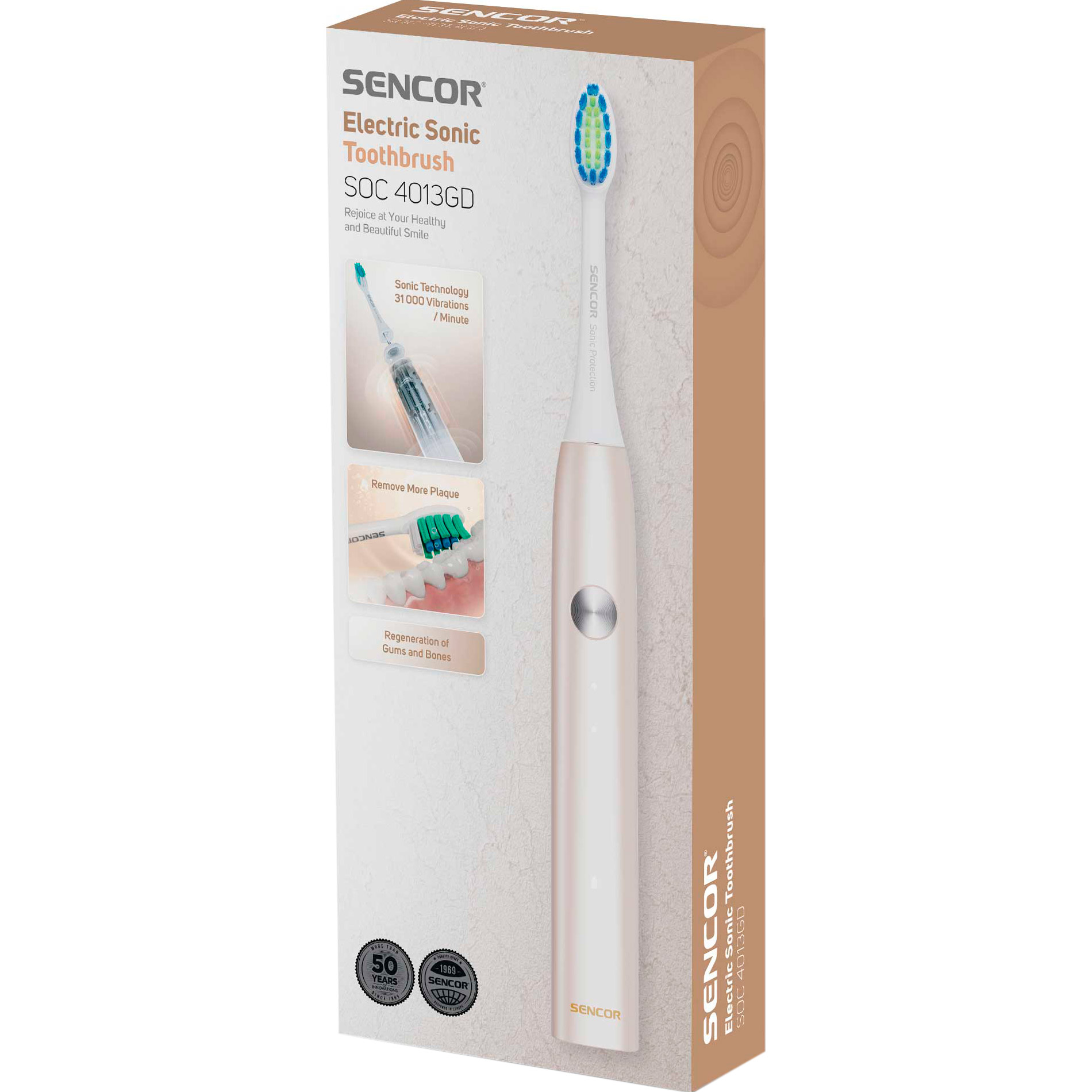 Электрическая зубная щётка SENCOR SOC 4013GD Gold (41021697)