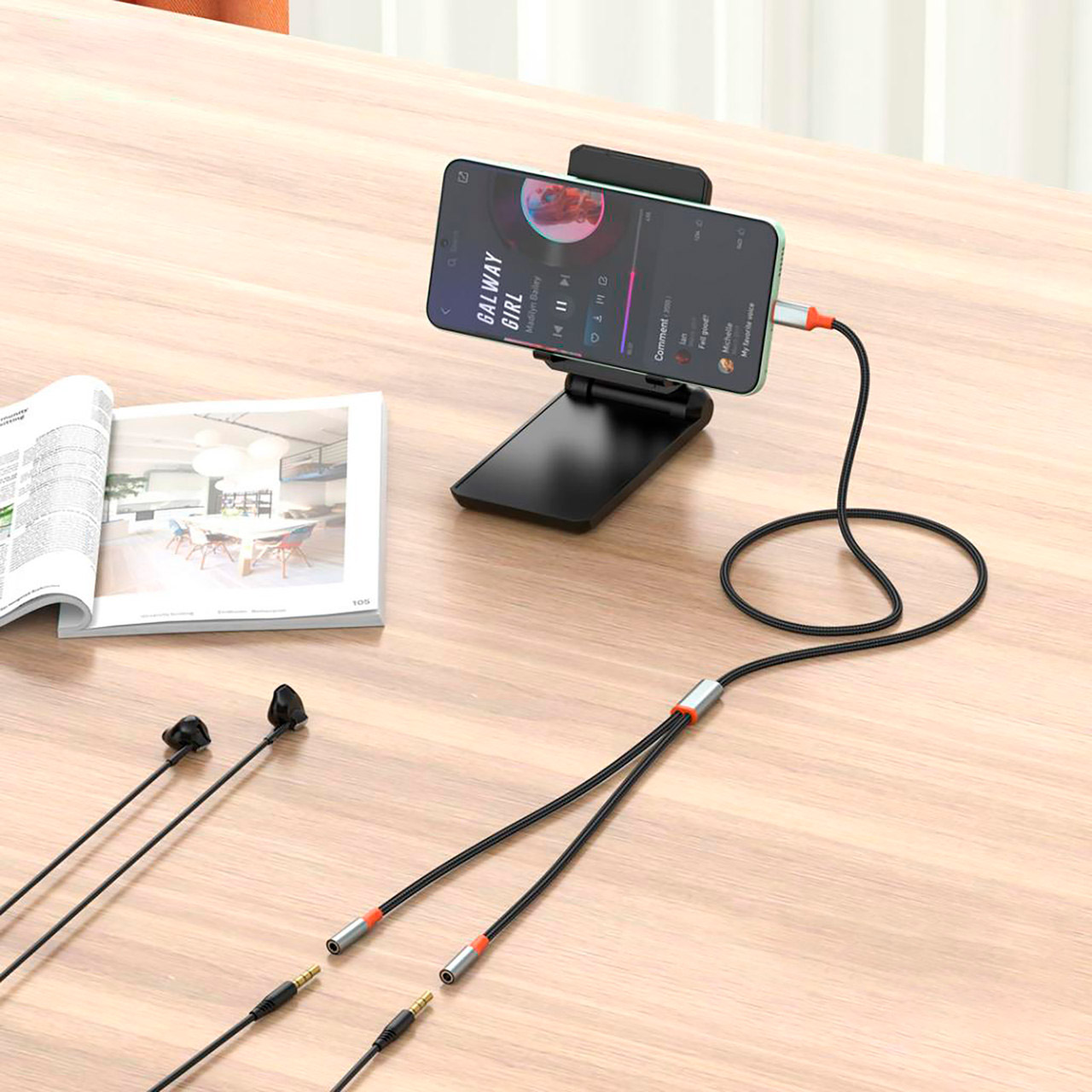 Кабель XO NB-R269B USB-C to 3.5mm 1м Black