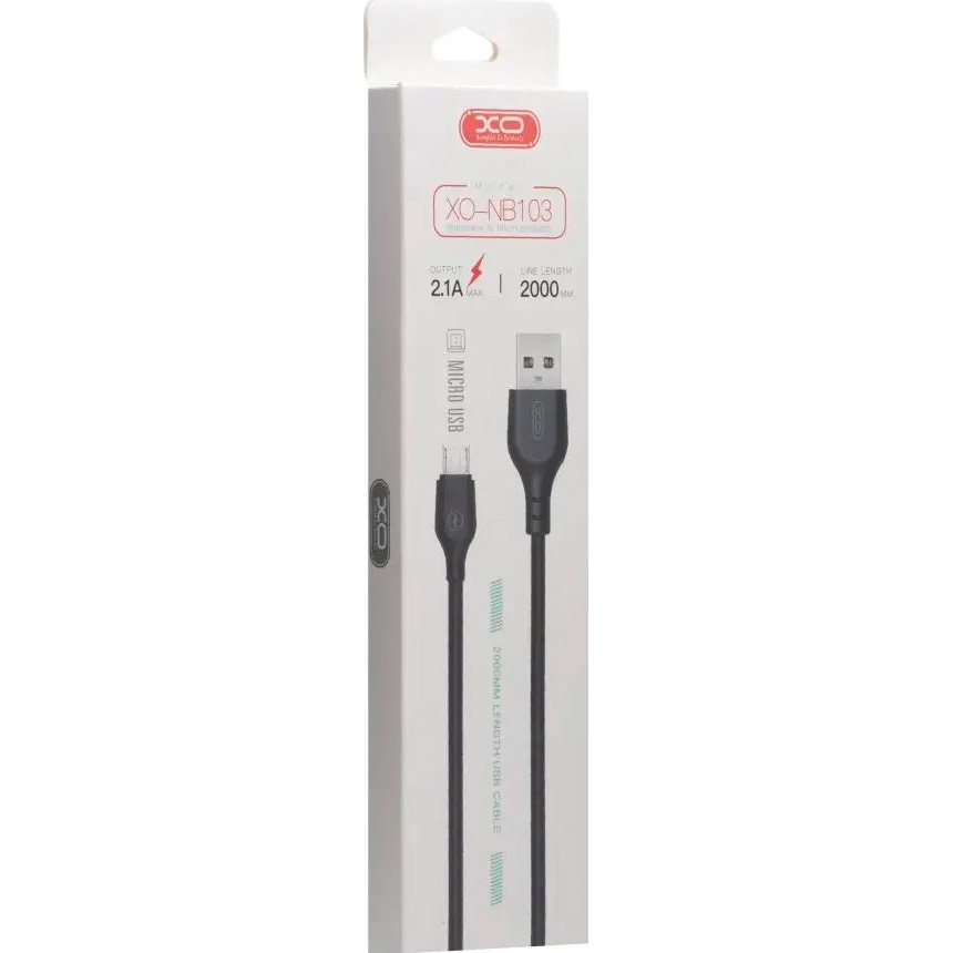 Кабель XO NB103 USB-A to Micro-USB 2м Black