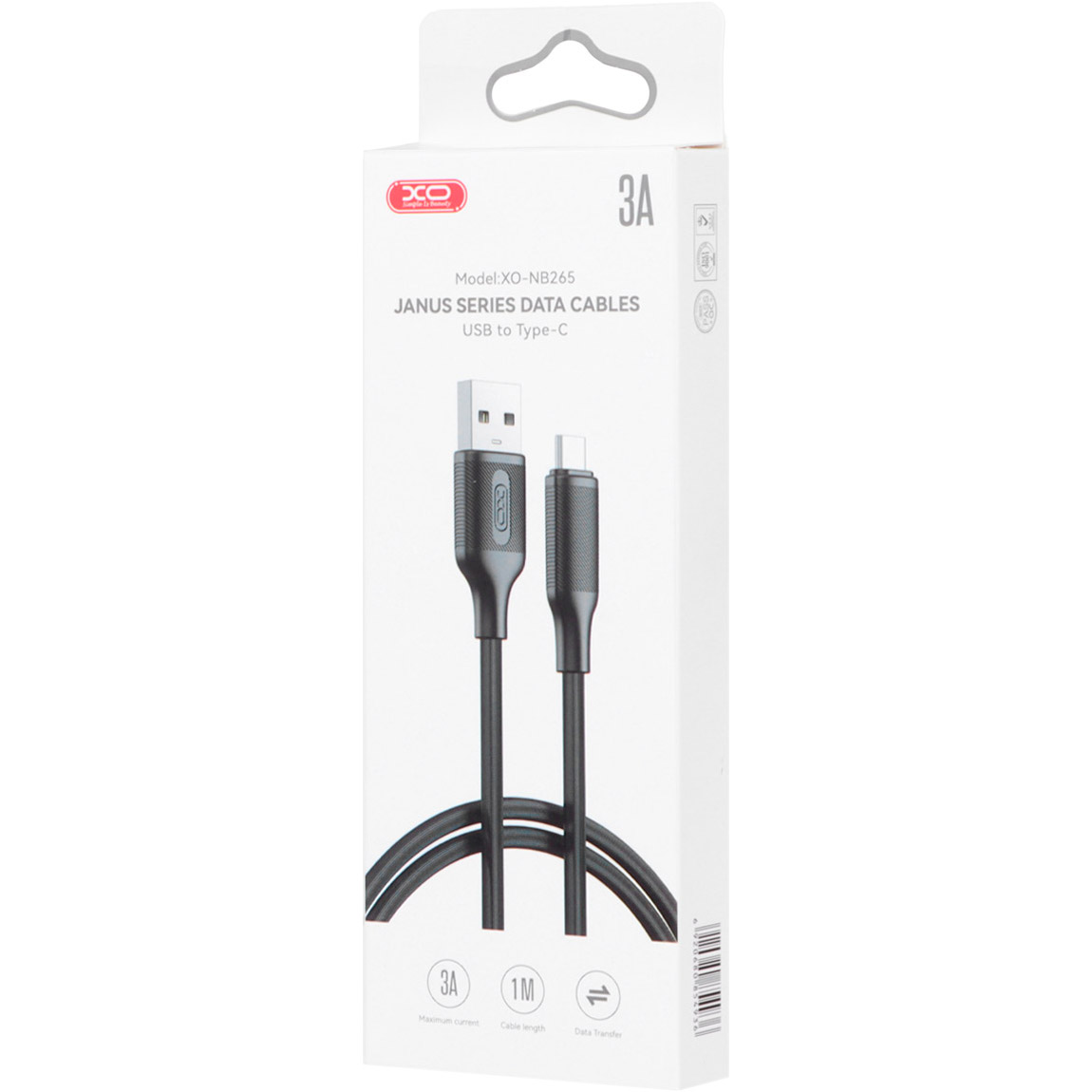 Кабель XO NB265 USB-A to Type-C 1м Black