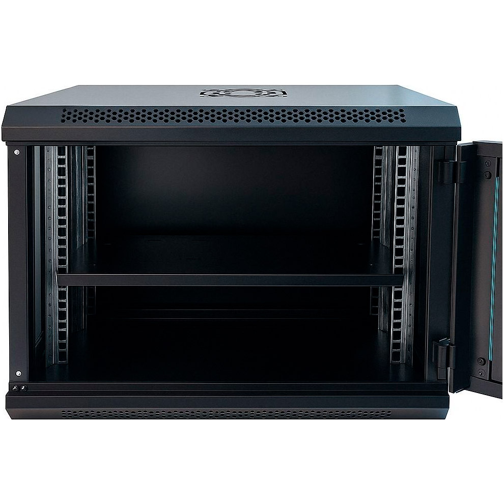 Настінна шафа 19" GEAR GWMSN-9U-600-450 + полиця 19" (9U, 600x450мм, RAL9005)