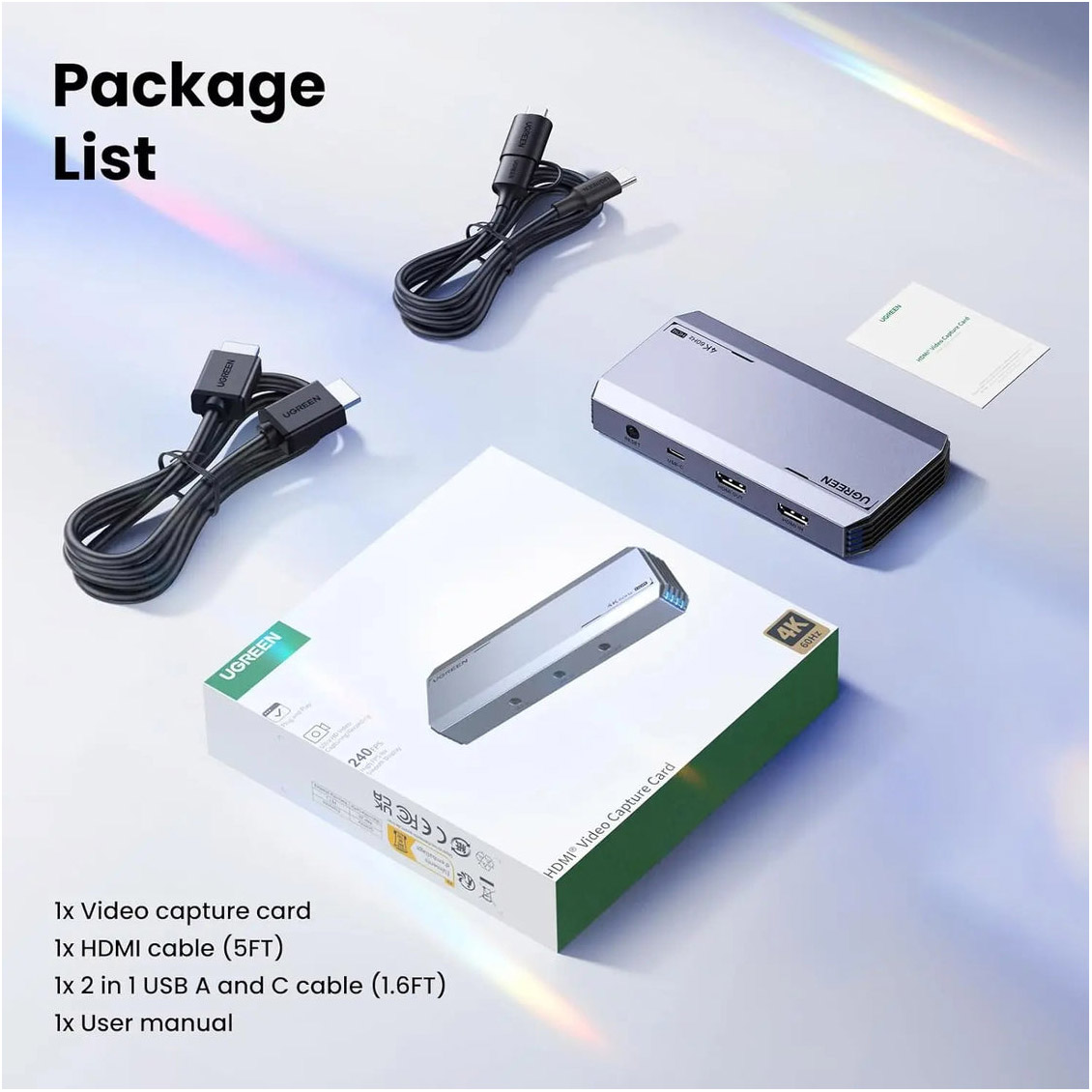 Пристрій відеозахоплення UGREEN CM700 4K@60Hz HDMI Capture Card (25173)