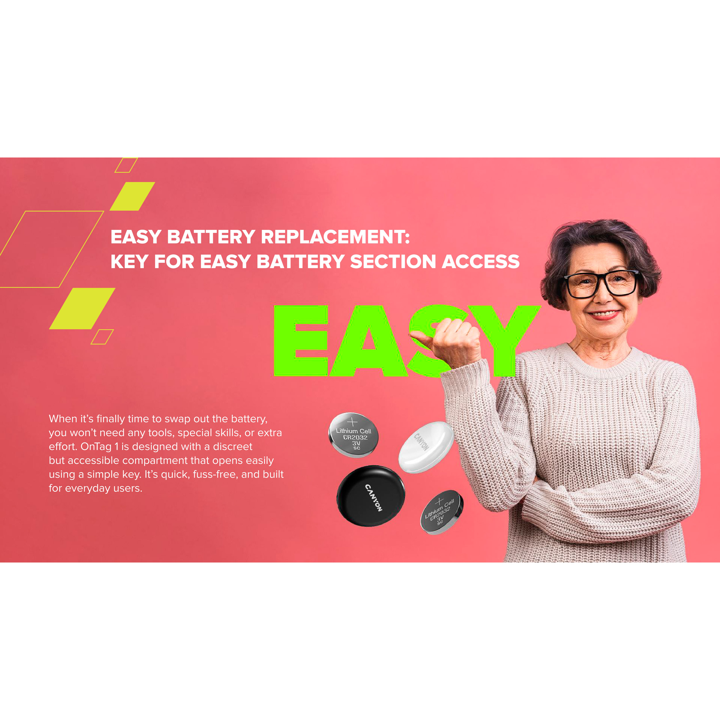 Поисковый брелок CANYON Smart Tag OnTag 1 iOS White