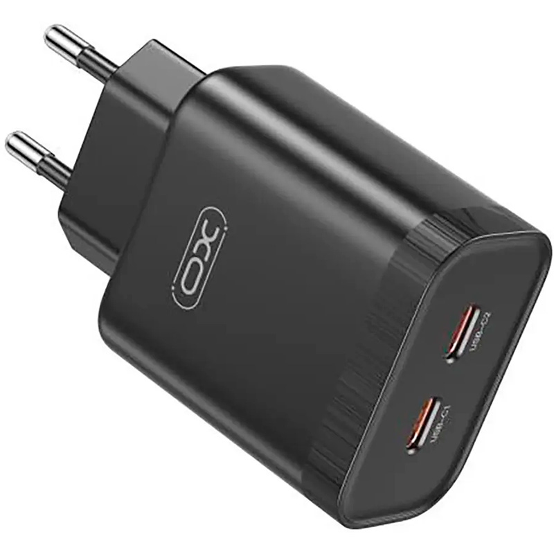 Зарядний пристрій XO L105 2xUSB-C, QC3.0, 35W Black w/Type-C cable (L105-CC.BLACK)
