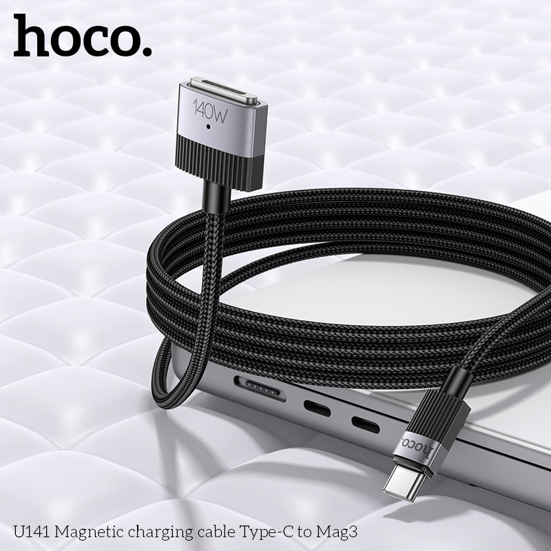 Кабель живлення для ноутбука HOCO U141 Magnetic charging cable Type-C to Mag3 1.8м Black