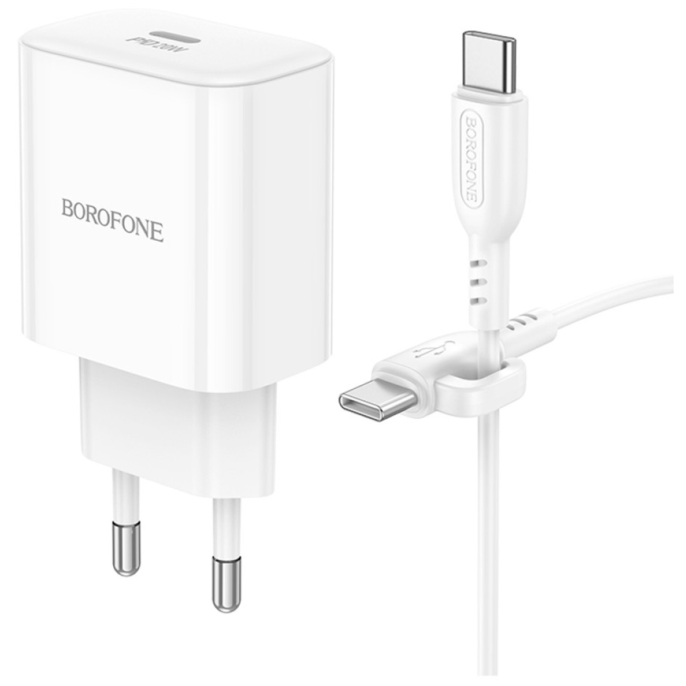 Зарядное устройство BOROFONE BA81A 1xUSB-C, PD20W White w/Type-C cable