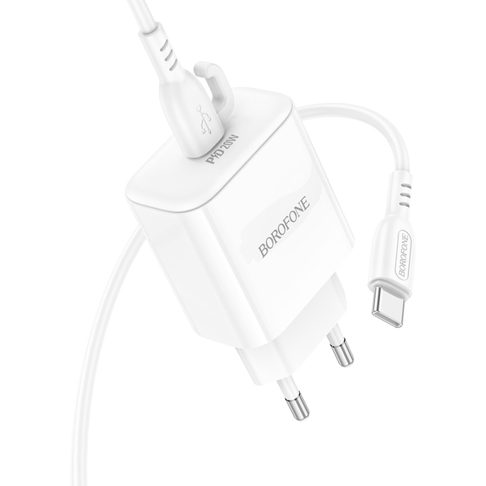 Зарядное устройство BOROFONE BA81A 1xUSB-C, PD20W White w/Type-C cable