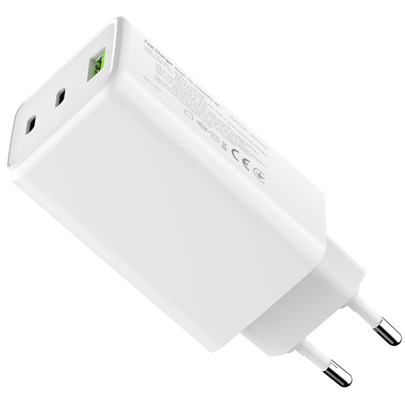 Зарядний пристрій COLORWAY GaN Mini 100W 1xUSB-A, 2xUSB-C Fast Charging White (CW-CHS061PD-WT)