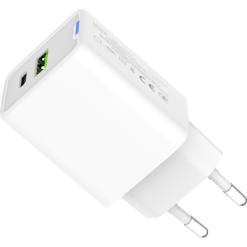 Зарядное устройство COLORWAY GaN Mini 45W 1xUSB-A, 1xUSB-C Fast Charging White (CW-CHS060PD-WT)