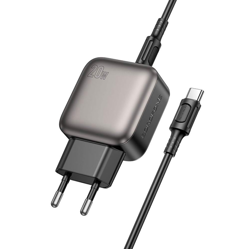 Зарядний пристрій BOROFONE BAS54A Absolute 1xUSB-C, 1xUSB-A, PD20W, QC3.0 Black w/Type-C cable