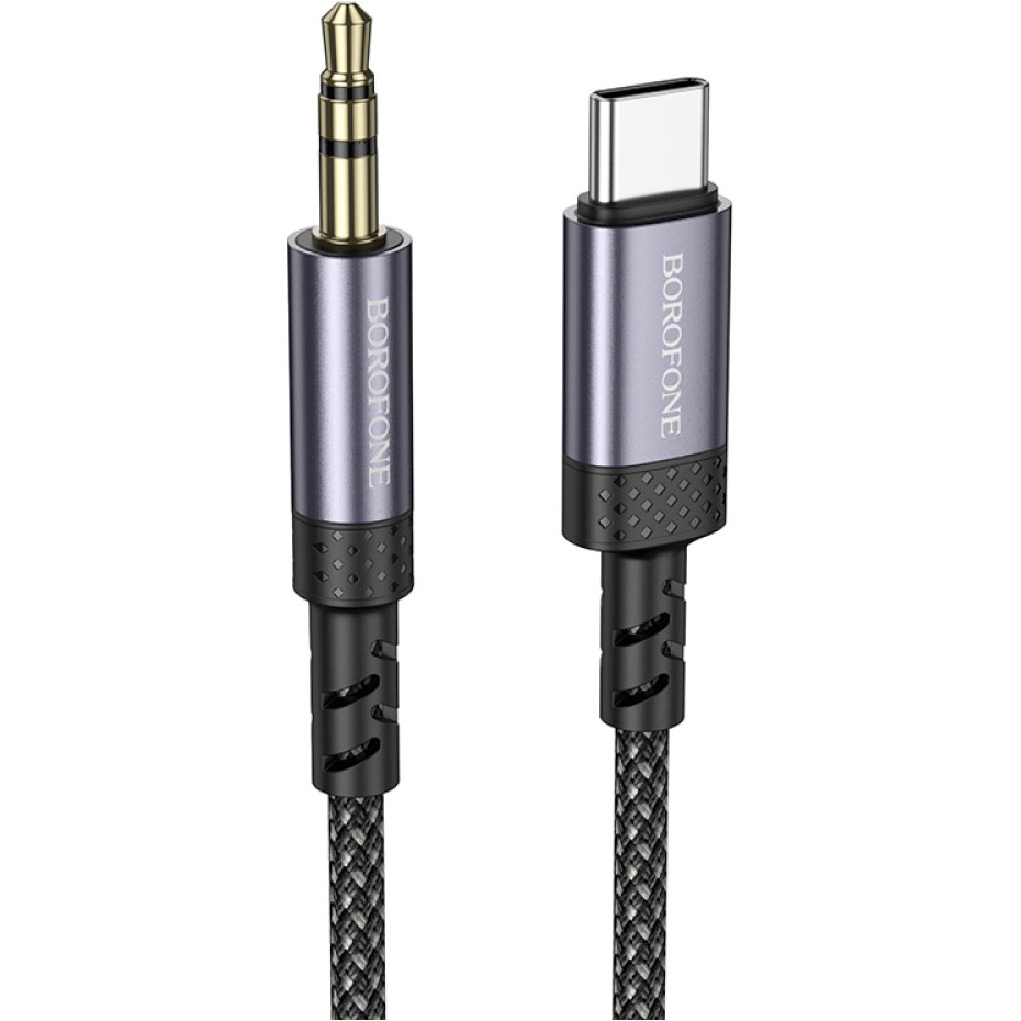 Кабель BOROFONE BL24 Graceful Digital Audio Conversion Cable USB-C to 3.5mm 1м Black