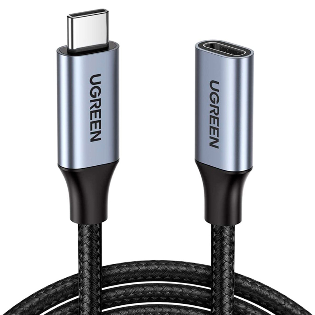 Кабель-подовжувач UGREEN US372 USB-C Male to USB-C Female Gen2 Extension Cable 0.5м Black (80810)