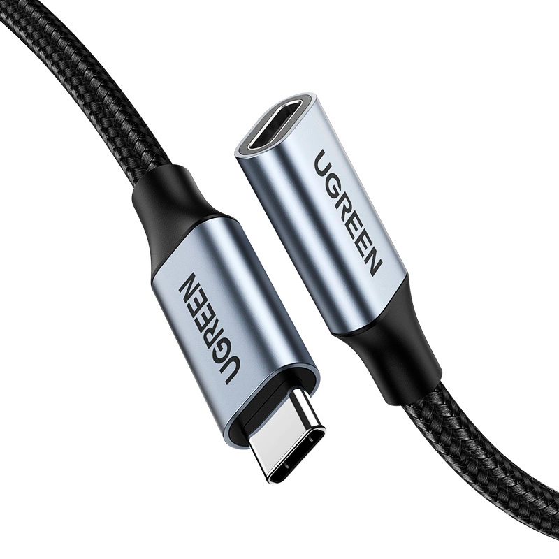 Кабель-подовжувач UGREEN US372 USB-C Male to USB-C Female Gen2 Extension Cable 0.5м Black (80810)